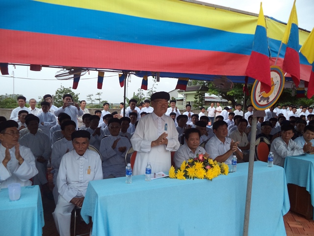 A ground-breaking ceremony held for construction of a Caodai oratory in Chau Phu district, An Giang province
